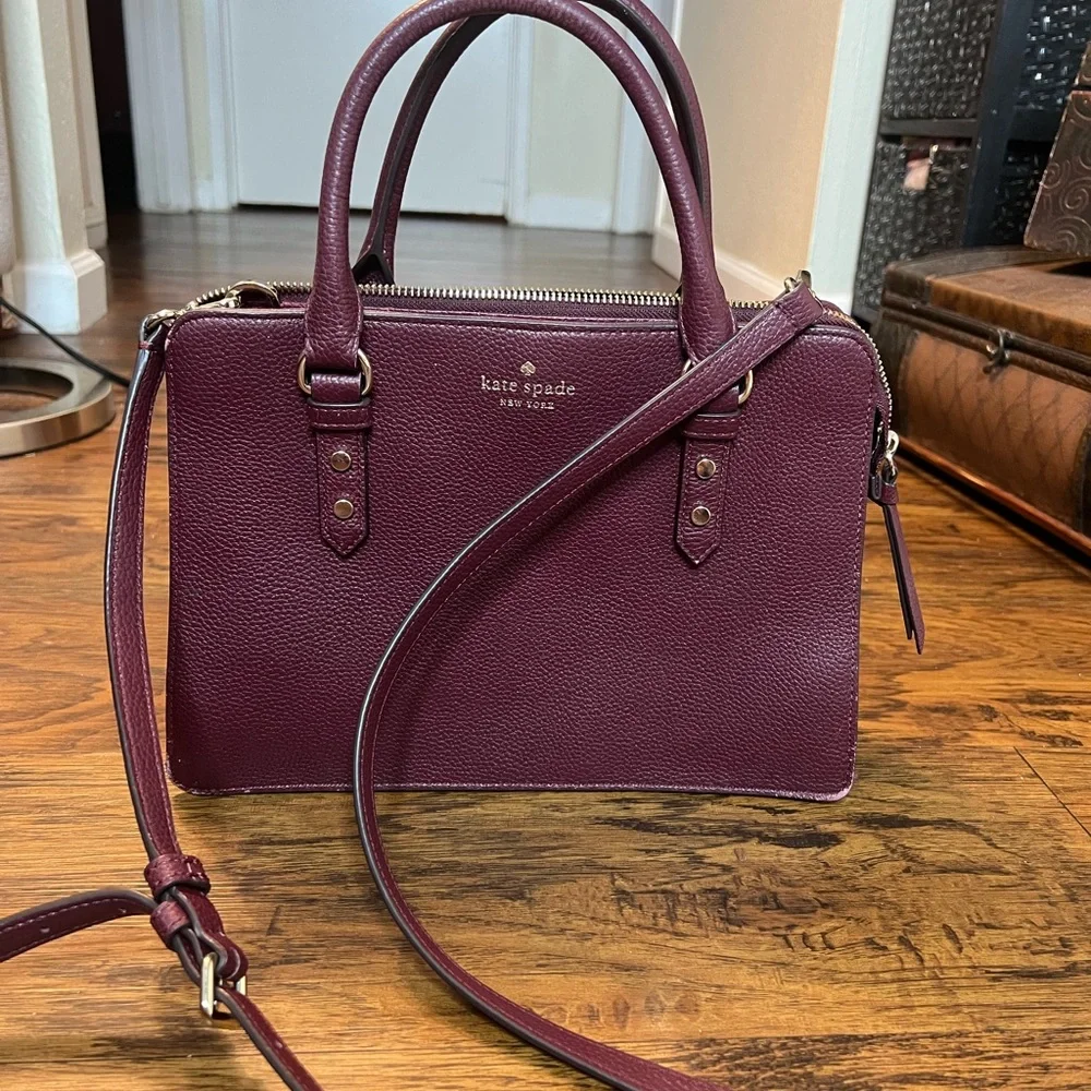 Kate Spade Burgundy Leather Handbag - Picture 5 of 10